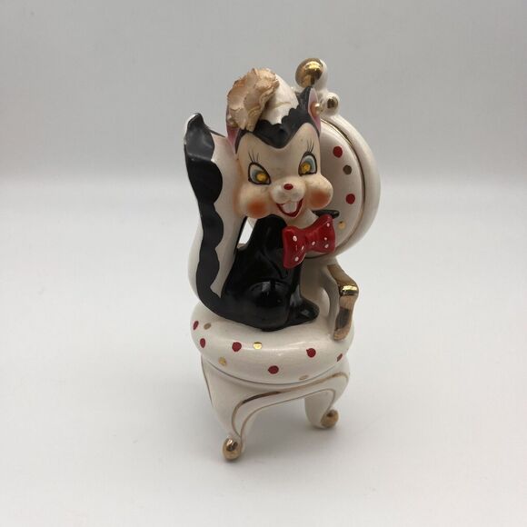 Arnart Creation Vintage Anthropomorphic Skunk Ceramic 50s Figurine Japan